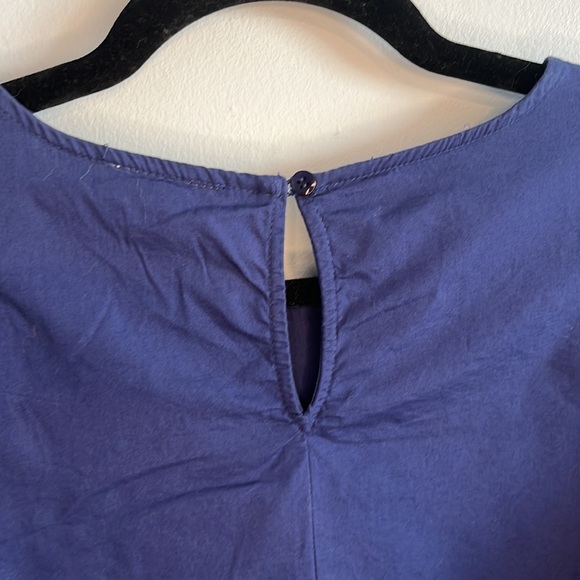 dizzylizzy Navy Blue Bell Sleeve Blouse with Keyhole and Bows - Picture 5 of 6